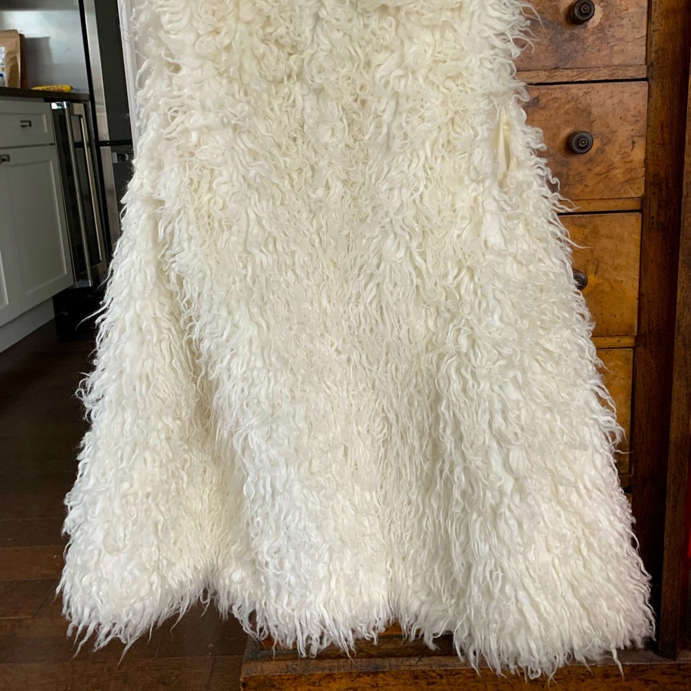 INC faux Mongolian lamb vest